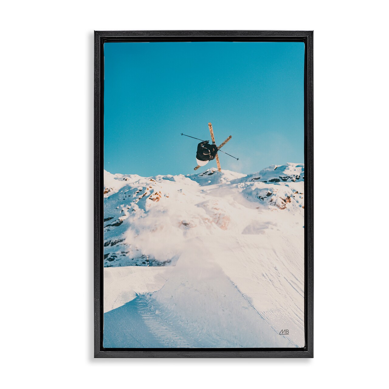 Stupell Industries Snow Day Skiing Floater Framed Canvas Wall Art Design by Max Blakesberg Studios